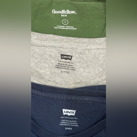 👕 Bundle Deal: 3 Men's Shirts - 2 Levi's (Gray & Blue) and 1 Goodfellow Green - Picture 5 of 8